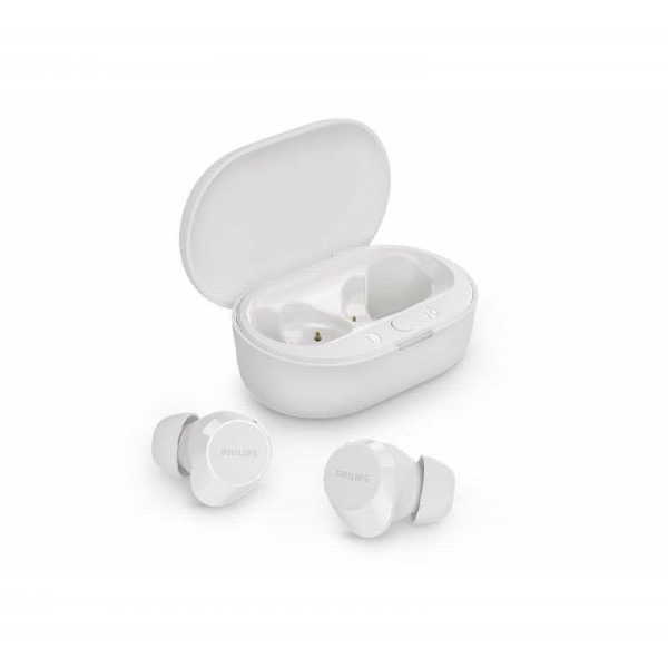 Philips Auriculares Intraurales Inalambricos - Bluetooth 5.3 - Autonomia hasta 18h - TWS - IPX4 - Microfono Integrado - Conector USB-C - Alcance 10m - Color Blanco
