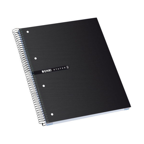 Enri Status A4+ Europeanbook - Tapa Extradura - 160 Hojas - Cuadricula 5x5 - Color Negro · Pack de 5 uds.