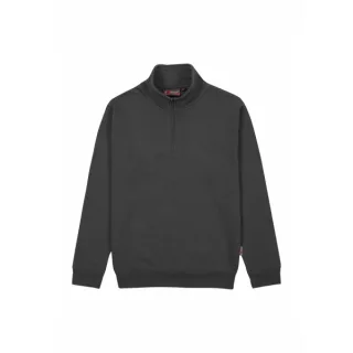 Upower Tautra Sudadera de Trabajo Confortable y Duradera - Talla 2XL - Polialgodon Perchado, Media Cremallera, Manga Redonda, Cuello Ajustable, Proteccion DPI1 - Color Gris Meteorito