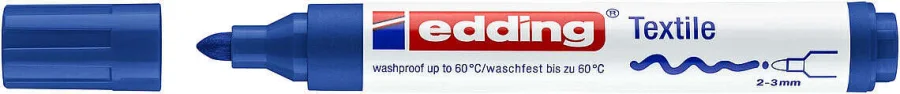 Edding 4500 Rotulador Permanente para Textil - Punta Redonda - Trazo entre 2 y 3mm - Olor Neutro - Secado Rapido - Color Azul · Pack de 10 uds.