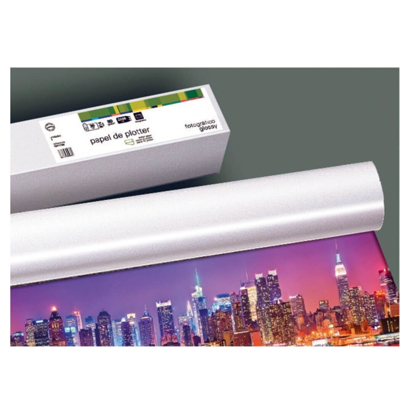 Fabrisa Bobina de Papel Fotografico Glossy para Plotter 180gr - Medidas 914mm x 30m