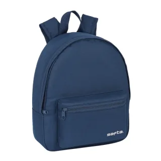 Safta Mini Mochila - Cremallera - Bolsillo Frontal - Hombreras Ajustables - Asa Superior - 8.65L - Resistente y Versatil - 270x100x320mm - Color Azul Marino