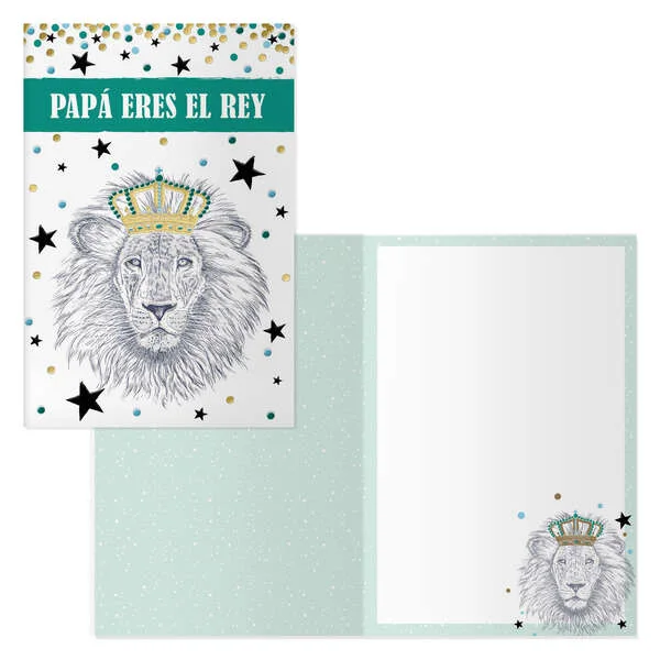 Dohe Pack de 6 Tarjetas de Felicitacion Dia del Padre - 11.5x17cm - Impresion a Todo Color - Estampaciones con Pelicula de Color - Papel Offset Blanco de 300gr - Incluye Sobre de Color