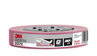 3M Cinta de Enmascarar para Superficies Delicadas - 24mm x 50m - Color Rosa
