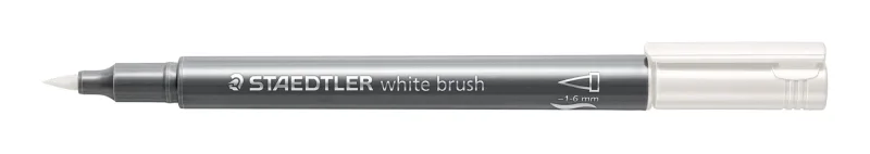 Staedtler Metallic Brush Rotulador Punta Pincel - Trazo 1 - 6mm Aprox - Tinta Base de Agua - Color Blanco · Pack de 10 uds.