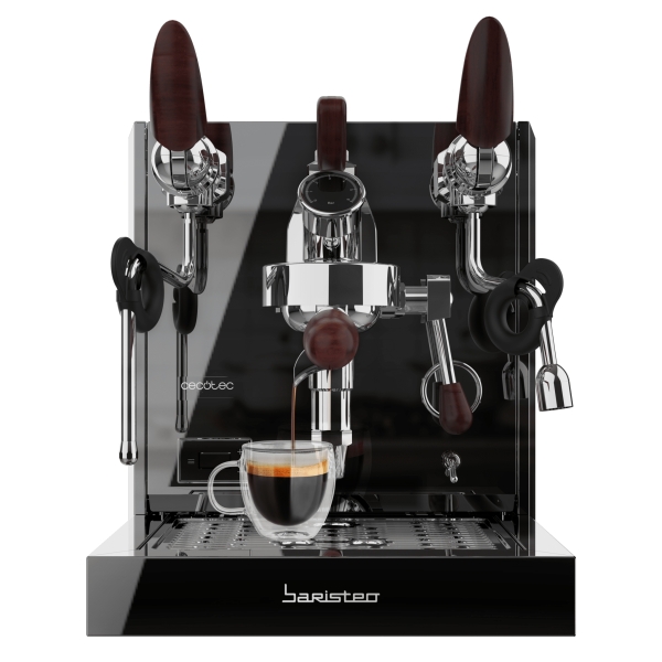 Cecotec Baristeo Excelsa Cafetera Espresso - Capacidad 330ml - Presion 15bar - Deposito de 330ml - Pantalla Digital - Temperatura Regulable - Acero Inoxidable - Color Negro