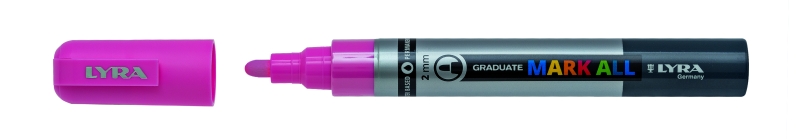 Lyra Mark All Rotulador Permanente - Multisuperficie - Punta Redonda - 2mm - Color Rosa · Pack de 6 uds.
