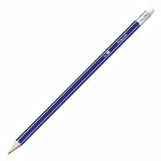 Pelikan CJ12 Lapiz de Grafito HB con Goma - Hexagonal - Ergonomico - Madera Barnizada - Color Azul · Pack de 12 uds.
