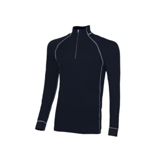 Upower Makalu Camiseta de Trabajo Tecnica - Talla 2XL - Cuello Alto con Cremallera, Costuras Planas Antirritacion, Material Transpirable - Color Azul Marino