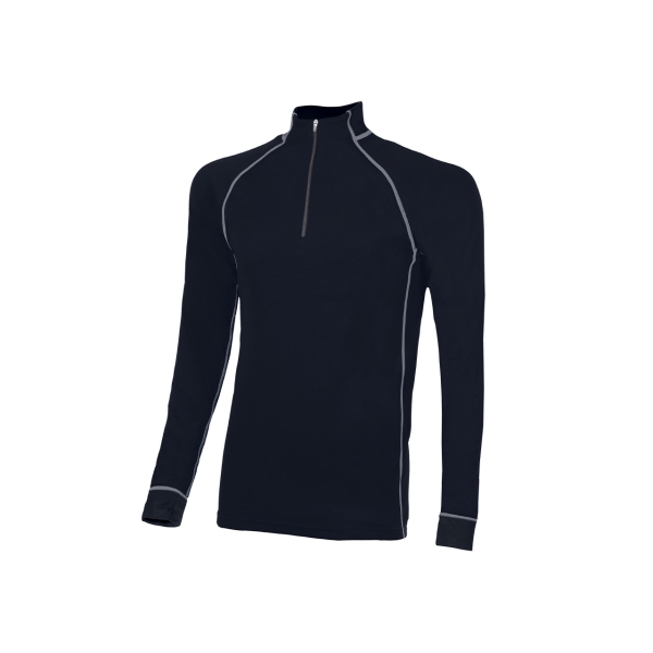 Upower Makalu Camiseta de Trabajo Tecnica - Talla 2XL - Cuello Alto con Cremallera, Costuras Planas Antirritacion, Material Transpirable - Color Azul Marino
