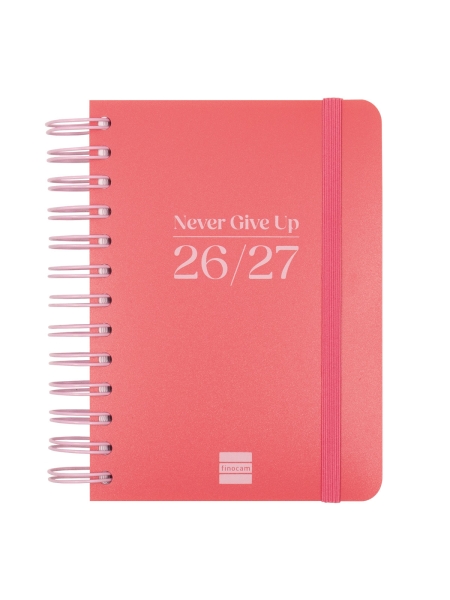 Finocam Cosmo Flex Agenda Escolar 26/27 - 1 Dia por Pagina - Formato 8º - 120x169mm - Tapas de Polipropileno - Papel de 80g/m2 - Espiral Metalica - Esquinas Microperforadas - Color Rojo