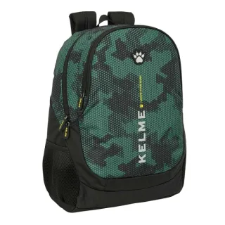 Safta Kelme Camo Mochila Adaptable a Carro - Portabotellas - 2 Compartimentos - Tirador Doble - Hombreras Ergonomicas - Asa Superior - 23L - 320x160x440mm - Color Verde Camuflaje