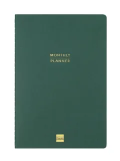 Finocam Haiku Planificador sin Fechar - Internacional - Mes Vista - Formato Y11 - 165x240mm - Papel de 95g/m2 - Hojas con Punteado - 16 Meses - Color Verde