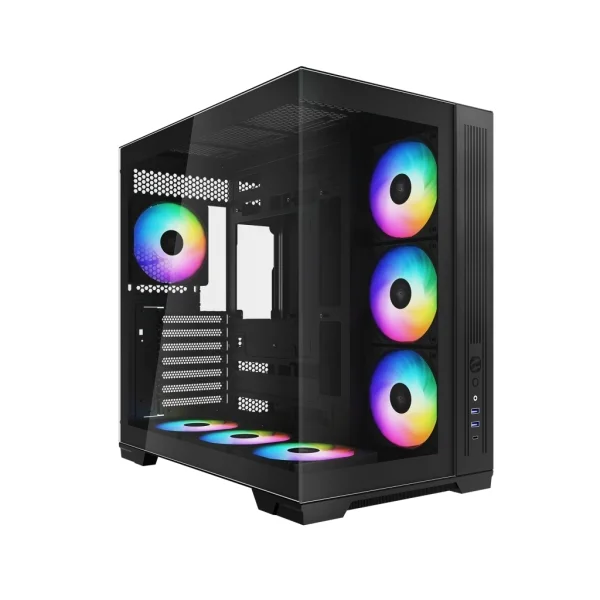 Sama V52 Caja Torre ATX - Lateral Cristal Templado - 2 x USB-A 3.0, USB-C 3.2 - 1 x Audio + Micro - 7 Ventiladores ARGB - Color Negro