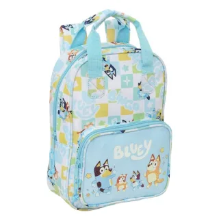 Safta Bluey Ready Mochila Infantil - Tarjeta de Identificacion Personal - Bolsillo Frontal - Hombreras Acolchadas - 20x28x8cm - Color Azul Pastel