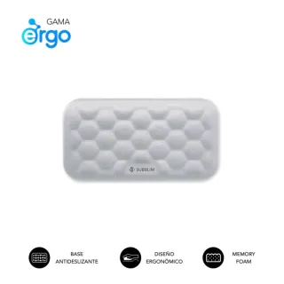 Subblim Ergo Airpadding Reposamuñecas para Raton - Espuma Viscoelastica 65D - Tejido AirMesh Transpirable - Base Antideslizante - Color Plata