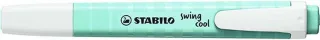 Stabilo Swing Cool Pastel Marcador Fluorescente - Cuerpo Plano - Punta Biselada - Trazo entre 1 y 4mm - Tinta con Base de Agua - Color Toque de Turquesa · Pack de 10 uds.