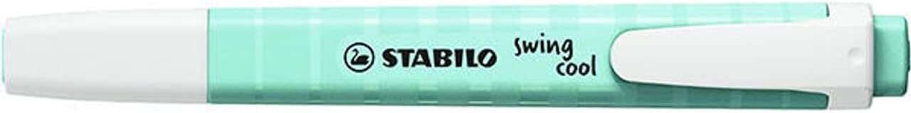 Stabilo Swing Cool Pastel Marcador Fluorescente - Cuerpo Plano - Punta Biselada - Trazo entre 1 y 4mm - Tinta con Base de Agua - Color Toque de Turquesa · Pack de 10 uds.