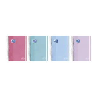 Oxford Touch Agenda Escolar con Espiral - Castellano - Tapa Extradura - Formato Octavo - Semana Vista - Colores Surtidos · Pack de 8 uds.