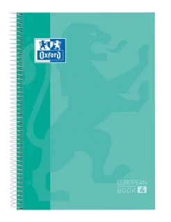 Oxford School Classic A5+ Europeanbook - Tapa Extradura Resistente - 50% mas Hojas Gratis - Cuadricula 5x5 - 120 Hojas - Color Ice Mint · Pack de 5 uds.