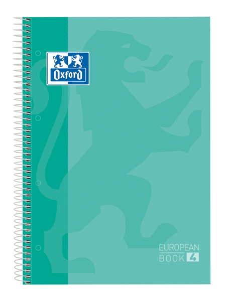 Oxford School Classic A5+ Europeanbook - Tapa Extradura Resistente - 50% mas Hojas Gratis - Cuadricula 5x5 - 120 Hojas - Color Ice Mint · Pack de 5 uds.