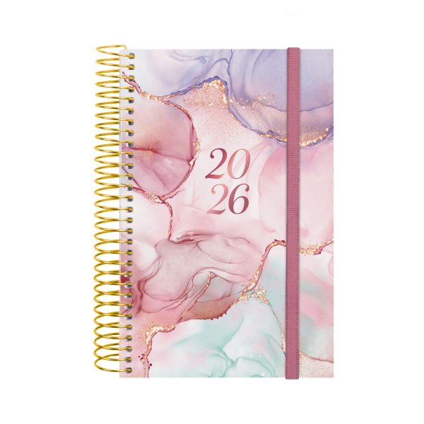Finocam Design Collection Agenda de Espiral - Anual 2026 - Tapa Ligera - Formato E5 - 132x25x181mm - 1 Dia por Pagina - Color Varios