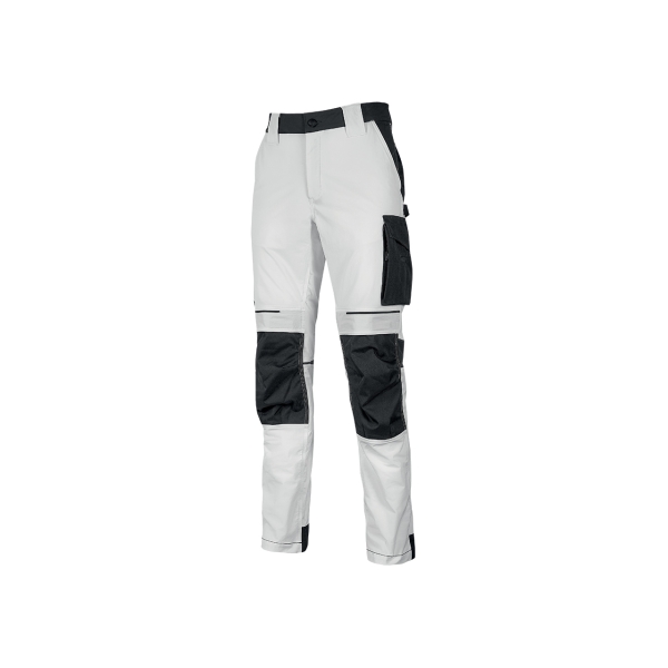 Upower Atom Pantalon de Trabajo - Talla 2XL - Repelente al Agua, Transpirable, Secado Rapido, Bolsillos Multifuncionales, Protector de Rodilla Certificado, Cintura Elastica Ajustable - Color