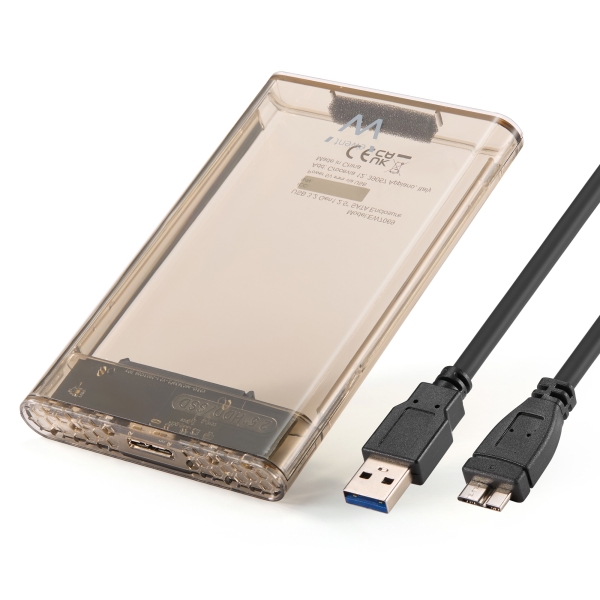 Ewent Caja Externa USB 3.2 - Instalacion sin Herramientas - Plug and Play - SATA 2.5"- Color Transparente