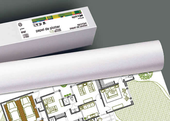 Fabrisa Plus Bobina de Papel para Plotter 80gr - Medidas 610mm x 50m · Pack de 4 uds.