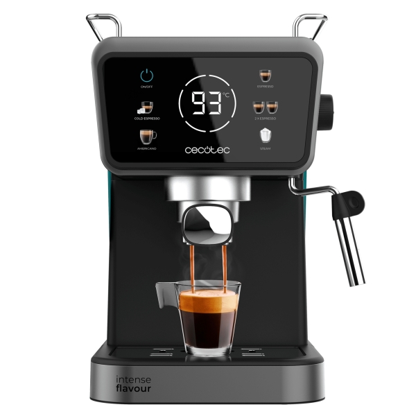 Cecotec Power Espresso Touch ColdBrew Cafetera Espresso con Vaporizador - Capacidad 1.5L - Presion 20bar - Calientatazas - Vaporizador - Temperatura Regulable - Pantalla Tactil - Color Negro