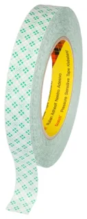 3M Cinta Adhesiva de Doble Cara 25mmx50m - Cinta de 260µm - Soporte de PVC de 38µm - Con Adhesivo 375 - Color Blanco · Pack de 9 uds.