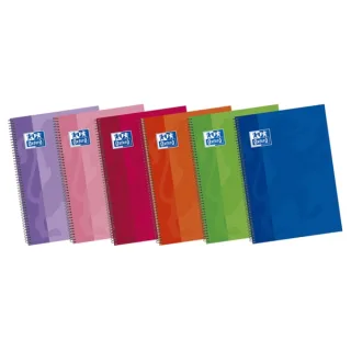 Oxford School Classic Write&Erase Fº Cuaderno Espiral - Tapa Extradura - Pauta 3.5mm con Margen - 80 Hojas - Colores Surtidos · Pack de 5 uds.