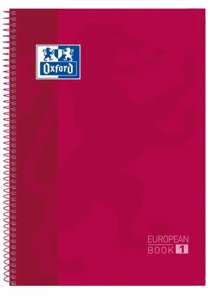 Oxford School Classic Europeanbook 1 A4+ Tapa Extradura - Tamaño A4+ - Tapa Resistente Extradura - 80 Hojas - Color Rojo · Pack de 5 uds.