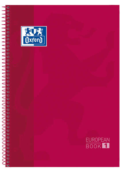 Oxford School Classic Europeanbook 1 A4+ Tapa Extradura - Tamaño A4+ - Tapa Resistente Extradura - 80 Hojas - Color Rojo · Pack de 5 uds.