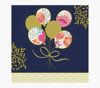 Pictura Tarjeta Arabesque - 16x16cm - Tematica Globos - Tarjeta Triptica sin Envoltorio - Incluido Sobre Blanco - Papel con Certificacion FSC