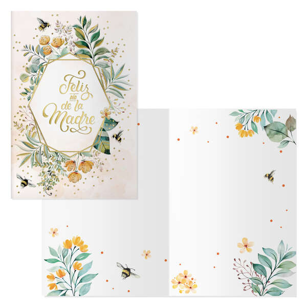 Dohe Pack de 6 Tarjetas de Felicitacion Dia de la Madre - 11.5x17cm - Impresion a Todo Color - Estampaciones con Pelicula de Color - Estampacion en Seco - Papel Offset Blanco de 300gr - Incl