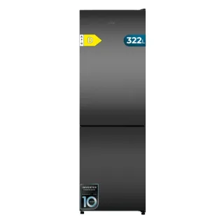 Cecotec Bolero CoolMarket Combi 322i Dark D Frigorifico Combi - Capacidad 322L - Luz LED - Temperatura Regulable - Acero Inoxidable - Total Nofrost - Frio Envolvente - 59.5x185.5cm - Color G