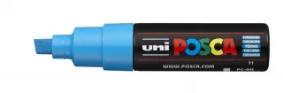 Posca PC-8K Marcador de Pintura - Punta Biselada Acrilica 8mm - Tinta Base al Agua - Resistente a la Luz - No Permanente - Color Turquesa · Pack de 6 uds.