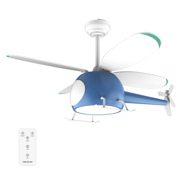 Cecotec EnergySilence Aero 4600 Helicopter Ventilador Infantil de Techo con Luz - 35W - Motor Dc - Diametro de 39" - LED de 32W - Temporizador - 6 Velocidades - Modo Invierno/Verano - Color
