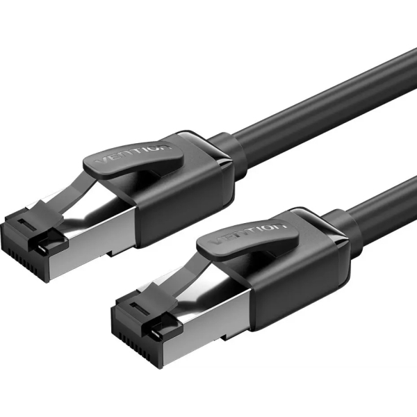 Vention Cable de Red Cat.8 SFTP - Longitud 5m - Velocidad hasta 40Gbps - 28AWG - Blindaje Multicapa - Color Negro