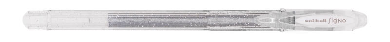 Uni-ball Signo Sparkling UM-120SP Roller de Tinta Gel - Punta de Bola 1mm - Tinta Pigmentada Resistente al Agua y Luz - Efecto Purpurina - Color Plata · Pack de 12 uds.