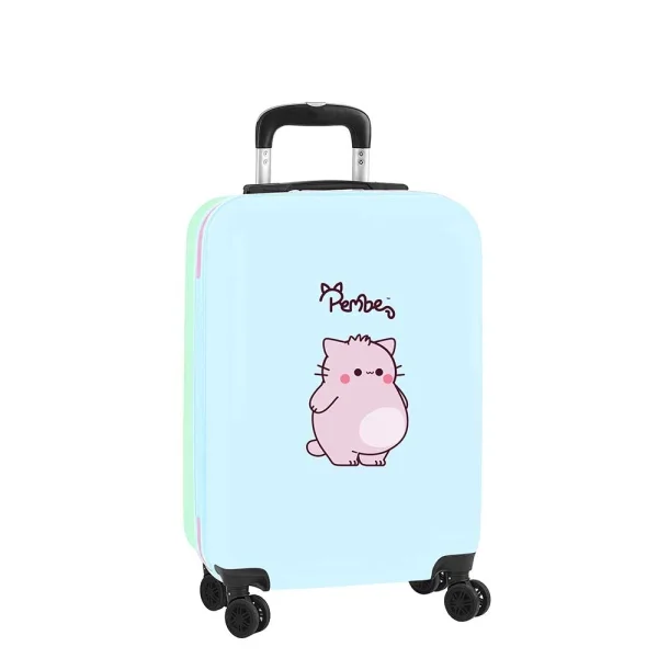 Safta Pembe The Pink Cat Maleta Trolley de Cabina 20” - Cierre con Candado - Interior Forrado - Ruedas Giratorias 360º - Asa Extensible Ajustable - 40.10L - 345x200x550mm - Color Azul Claro