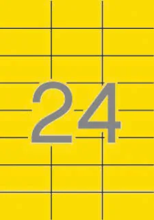 Apli Pack de 480 Etiquetas Rectangulares 70x37mm - 20 Hojas por 24 Etiquetas - Adhesivo Permanente - Cantos Rectos - Color Amarillo