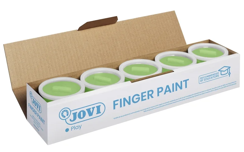 Jovi Bote de Pintura de Dedos - 125ml - Colores Mezclables - Textura Gelatinosa - Lavable - sin Gluten Ni Alergenos - No Toxico - Color Verde · Pack de 5 uds.