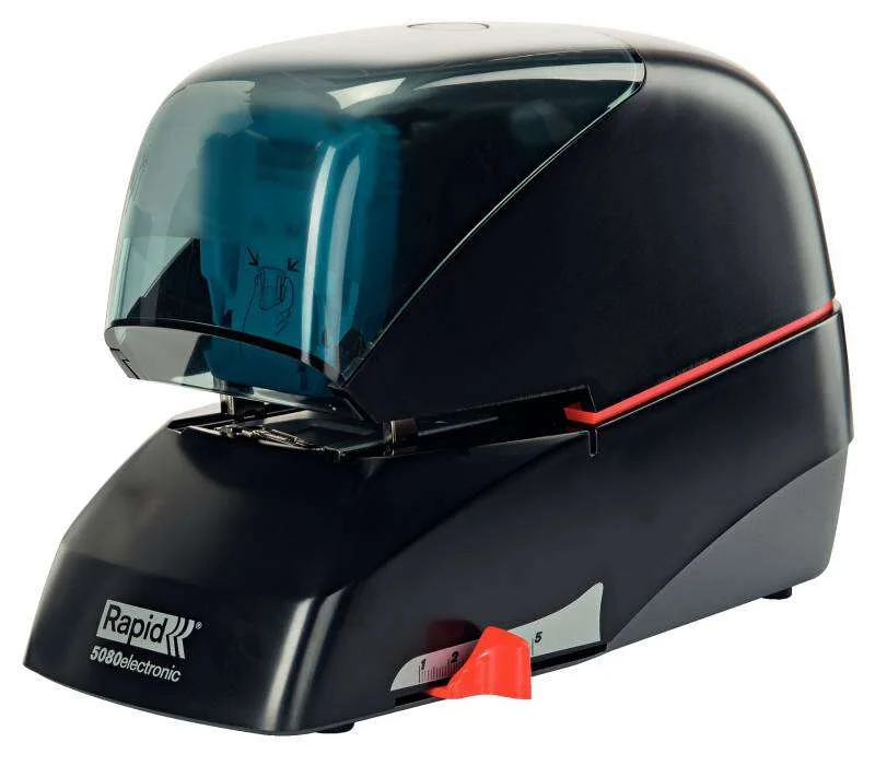 Rapid Grapadora Electrica Supreme R5080E 80 Hojas - Carga de Cartucho - Duradera - Negro