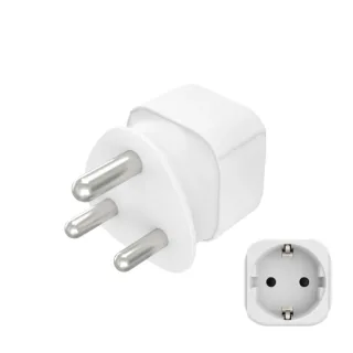 Hama Adaptador de Viaje Toma Tipo M - Potencia hasta 4000W - Hembra Tipo Schuko - Voltaje 230-250V - 7.5x5.2x5.5cm - Color Blanco