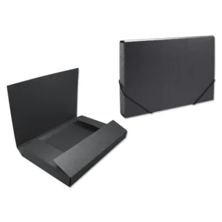 Bismark Carpeta para Proyectos - Medidas 350x230x50mm - Fabricada en Carton - Cierre con Gomas - Color Negro