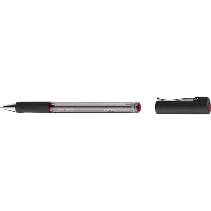 Faber-Castell Beyond Gel Broad Boligrafo con Capuchon - Punta 1mm - Trazo de 0.6mm - Grip de Agarre - Tinta Gel Roja · Pack de 12 uds.