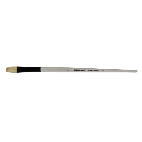 Daler Rowney Graduate Pincel para Oleo - Pelo de Cerda Natural - Mango Largo - Plano - N°8