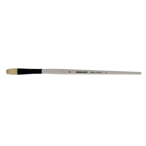 Daler Rowney Graduate Pincel para Oleo - Pelo de Cerda Natural - Mango Largo - Plano - N°8